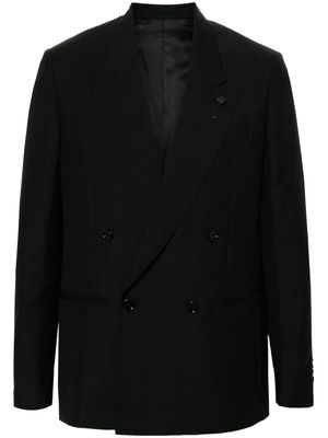 Lardini plaid-check double-breasted blazer - Black