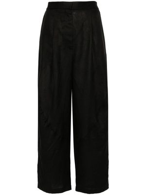 Lardini pleat-detail linen palazzo pants - Black