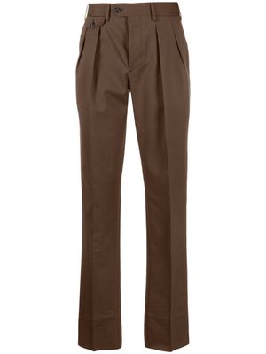 Lardini pleated tapered-leg trousers - Brown