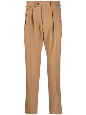 Lardini pleated-waistband chino trousers - Neutrals