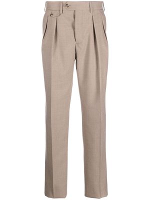 Lardini pleated-waistband wool trousers - Neutrals