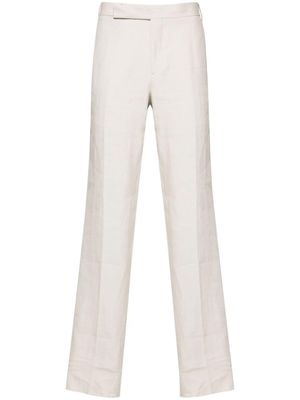 Lardini pressed-crease linen trousers - Neutrals