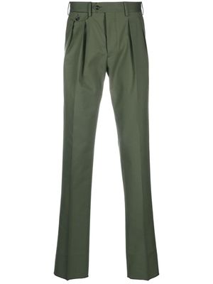 Lardini pressed-crease straight-leg trousers - Green