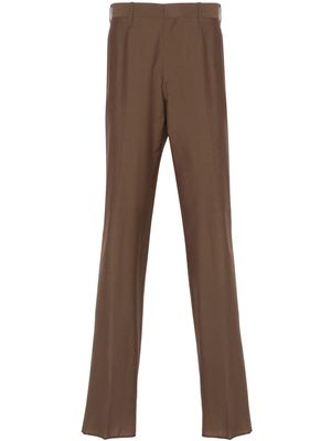 Lardini pressed-crease straight trousers - Brown