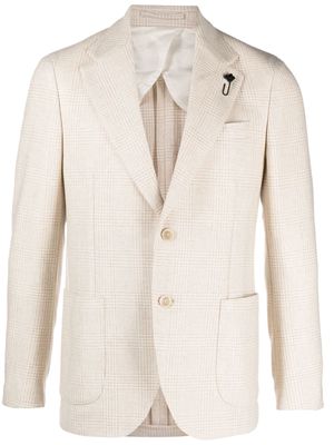 Lardini prince-of-wales-check wool blazer - Neutrals
