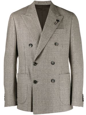 Lardini Prince-of-Wales-pattern wool blazer - Brown