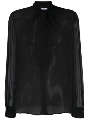 Lardini pussy-bow collar silk blouse - 900 BLACK