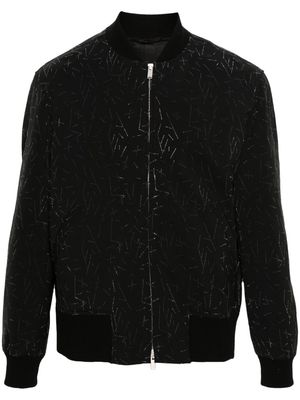 Lardini rhinestone-embellished bomber jacket - Black