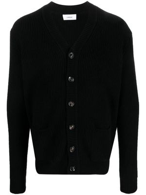 Lardini ribbed-knit button-up cardigan - Black