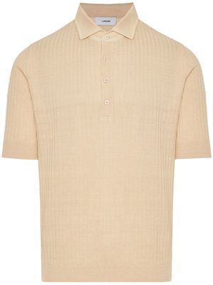 Lardini ribbed-knit polo shirt - Neutrals