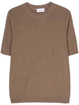 Lardini ribbed-knit T-shirt - Brown