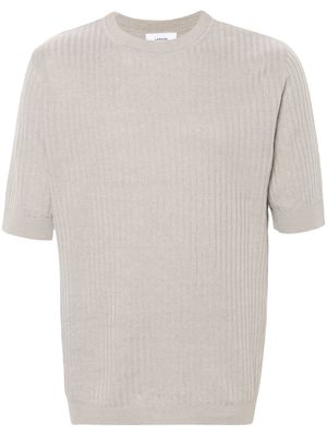 Lardini ribbed linen-blend T-shirt - Neutrals