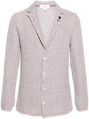 Lardini ribbed single-breasted blazer - Neutrals