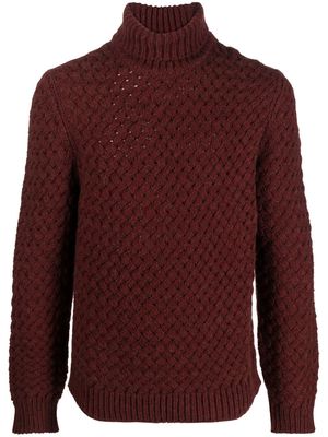 Lardini roll-neck chunky knit jumper - Red