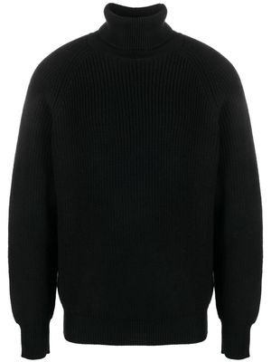 Lardini roll-neck ribbed wool jumper - Black