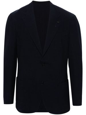 Lardini seersucker single-breasted blazer - Blue