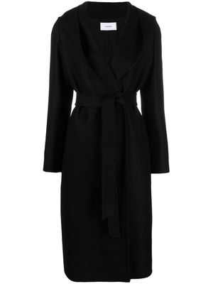 Lardini shaw-lapels belted coat - Black