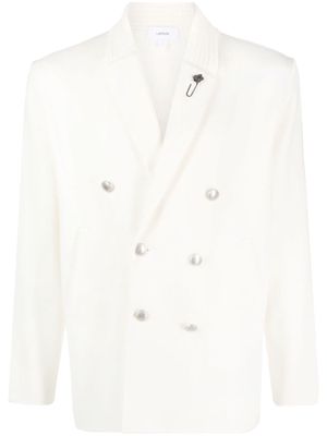 Lardini shawl-lapels double-breasted blazer - White