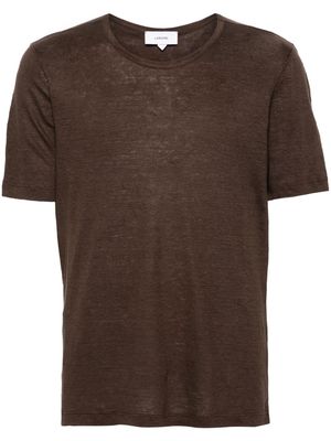 Lardini short-sleeve linen T-shirt - Brown