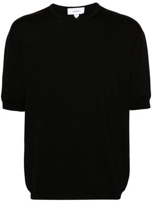 Lardini short-sleeve wool-blend jumper - Black