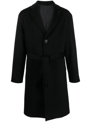 Lardini single-breasted belted-waist coat - Black