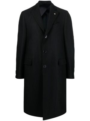 Lardini single-breasted boxy wool coat - Black