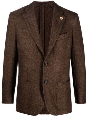 Lardini single-breasted cashmere-silk blazer - Brown