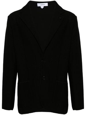 Lardini single-breasted chevron-knit blazer - Black