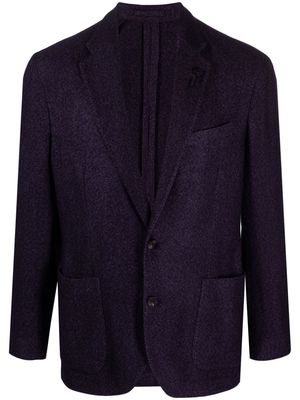 Lardini single-breasted knitted blazer - Purple