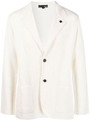 Lardini single-breasted knitted blazer - White