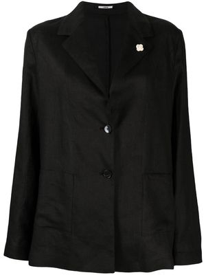 Lardini single-breasted linen blazer - Black