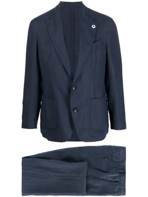 Lardini single-breasted linen suit - Blue