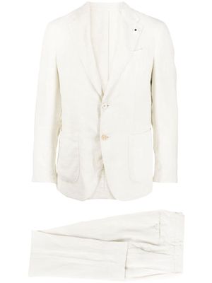 Lardini single-breasted linen suit set - Neutrals
