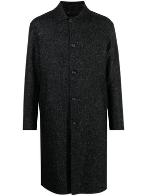 Lardini single-breasted marled coat - Black