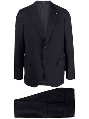 Lardini single-breasted pinstripe suit - Blue