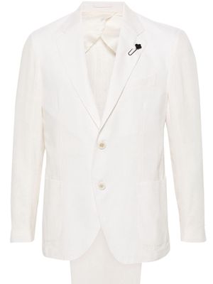 Lardini single-breasted textured blazer - Neutrals