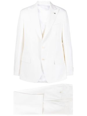 Lardini single-breasted three-piece suit - White