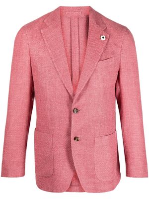 Lardini single-breasted tweed blazer - Pink