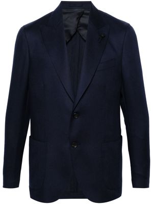 Lardini single-breasted twill blazer - Blue