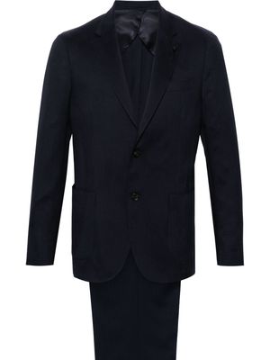 Lardini single-breasted twill suit - Blue