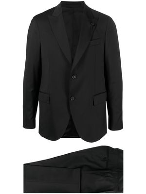 Lardini single-breasted two-piece wool suit - Black