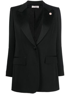 Lardini single-breasted wool-blend blazer - Black