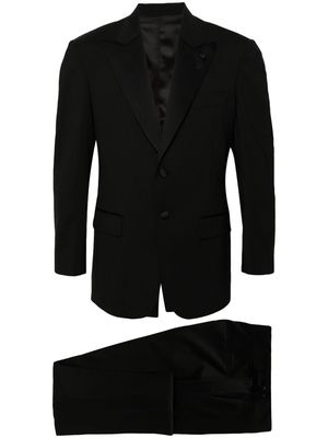 Lardini single-breasted wool blend suit - Black