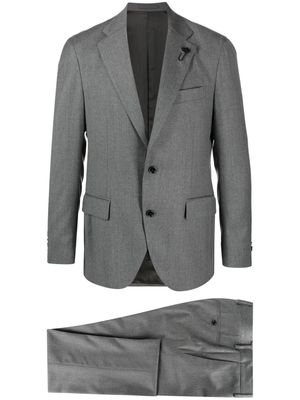 Lardini single-breasted wool-blend suit - Grey