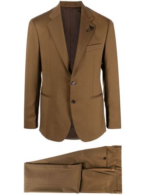 Lardini single-breasted wool suit set - Brown
