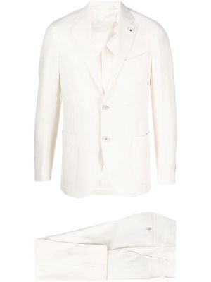 Lardini single-breasted wool suit - White