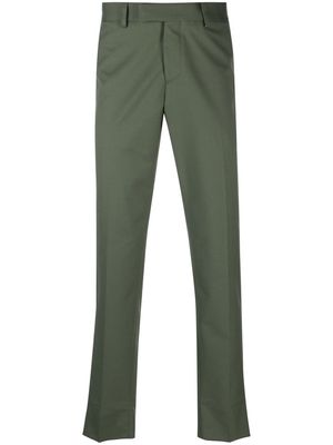 Lardini slim-cut mid-rise trousers - Green