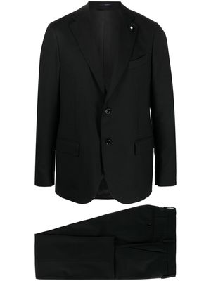 Lardini slim-cut single-breasted suit - Black