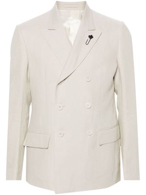 Lardini slub-texture linen blazer - Neutrals