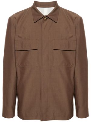 Lardini spread-collar shirt jacket - Brown